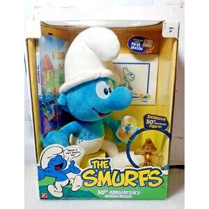 Smurfs 50th Anniversary Collector Set Plush DVD Mini Drawings NRFB Read